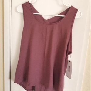 RBX Mauve Criss Cross Yoga Workout  Tank L
